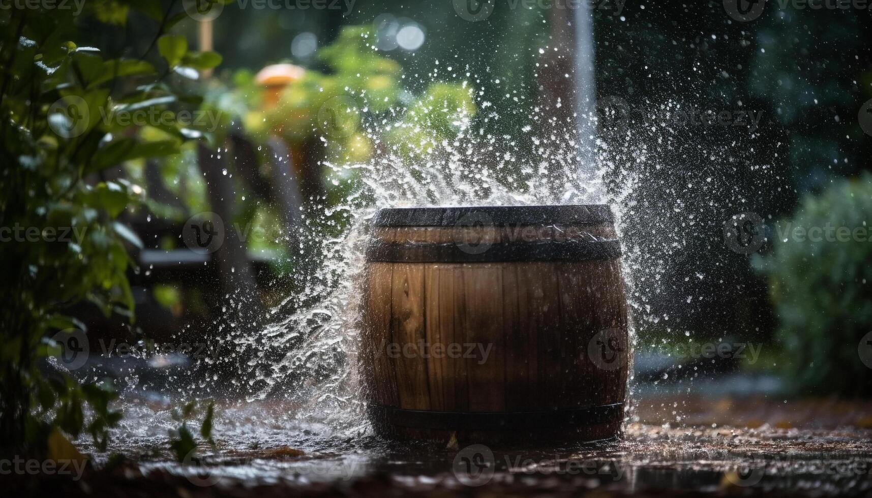 fresco gotas do chuva em verde folhas gerado de ai foto