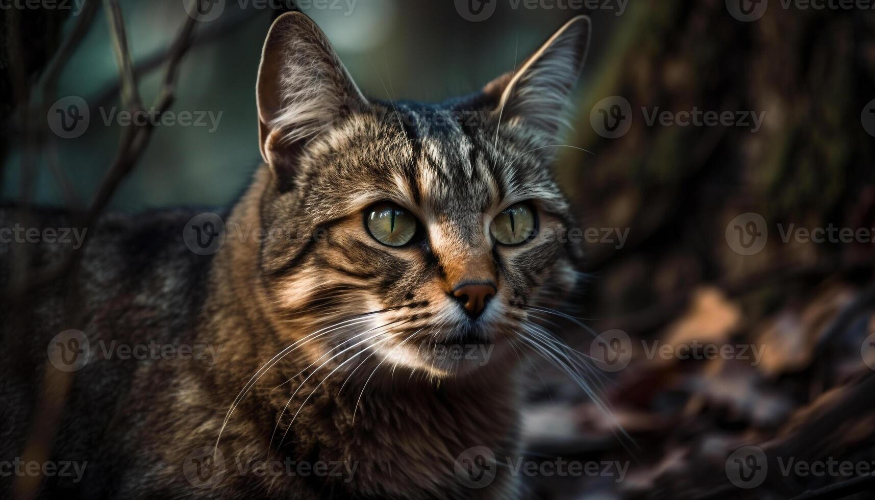 curioso gatinho olhares fixos às Câmera, fofo pele gerado de ai foto