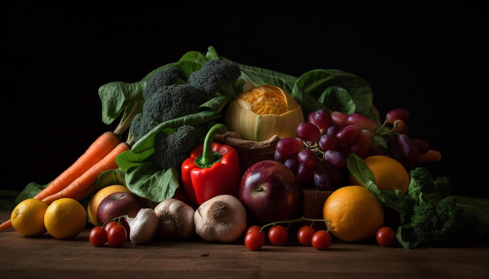 colorida saudável legumes natureza de bom gosto remédio gabinete gerado de ai foto