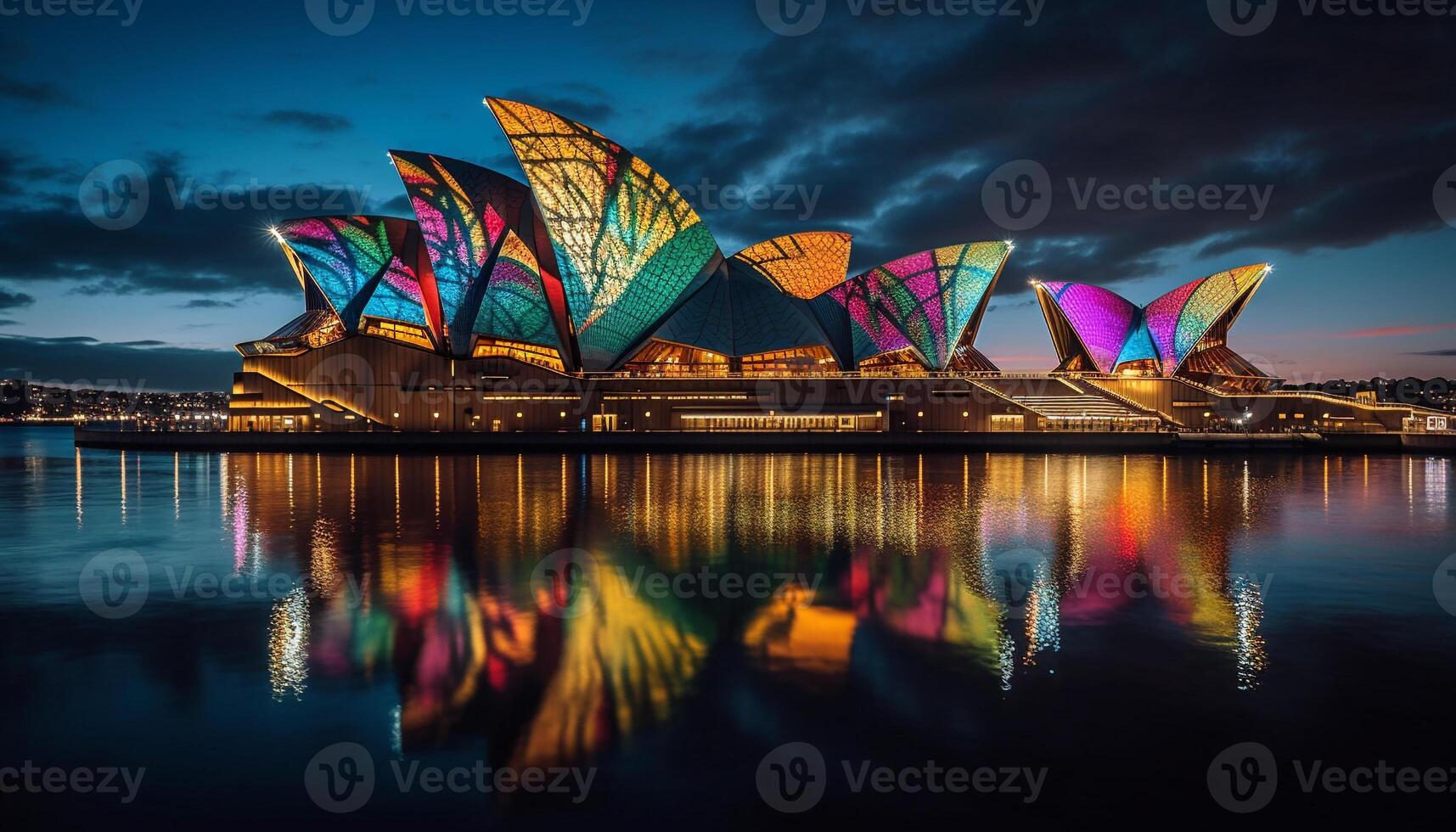 vibrante cores iluminar famoso cidade Horizonte às crepúsculo gerado de ai foto