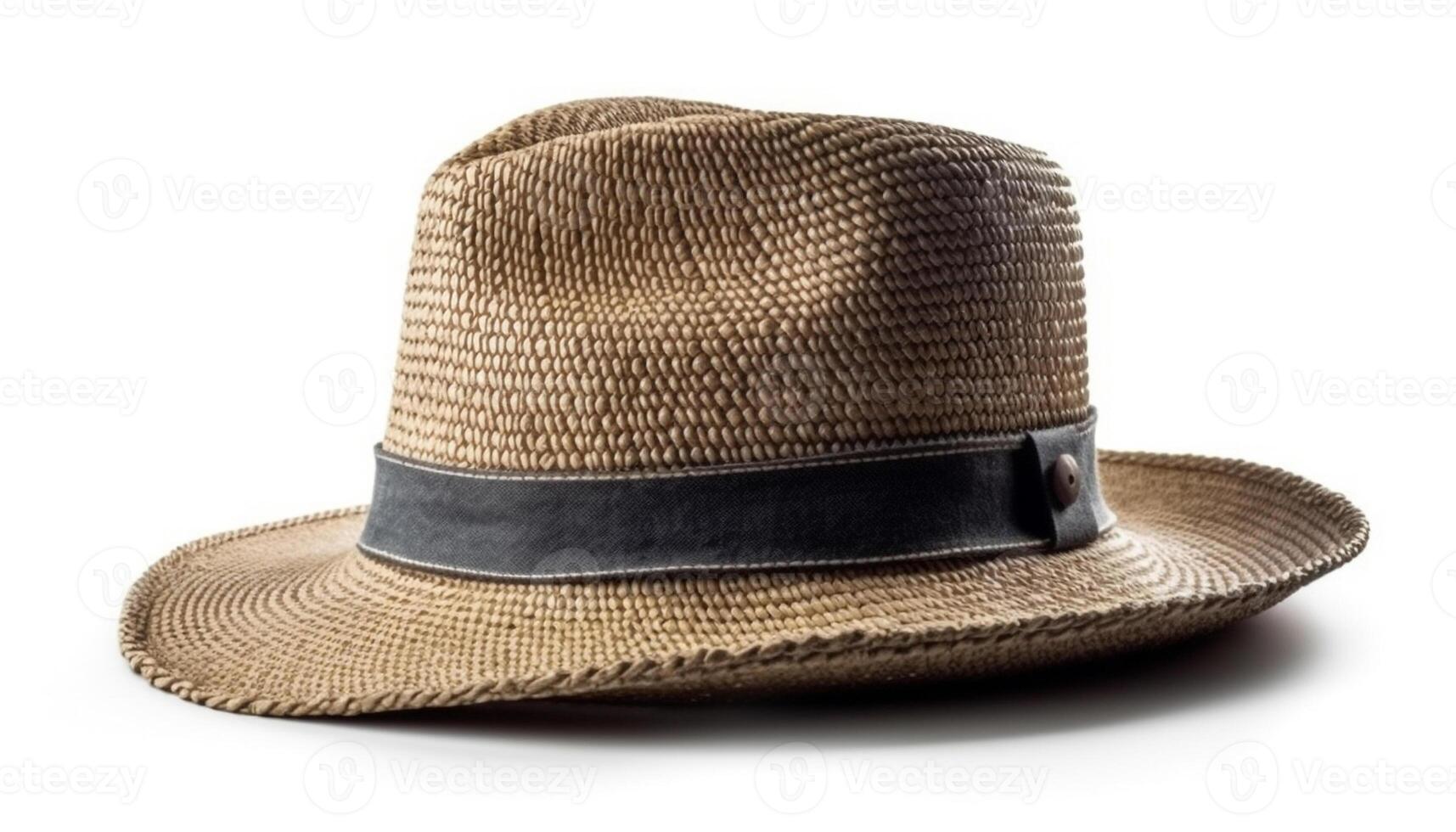 elegante Palha chapéu a perfeito verão acessório gerado de ai foto