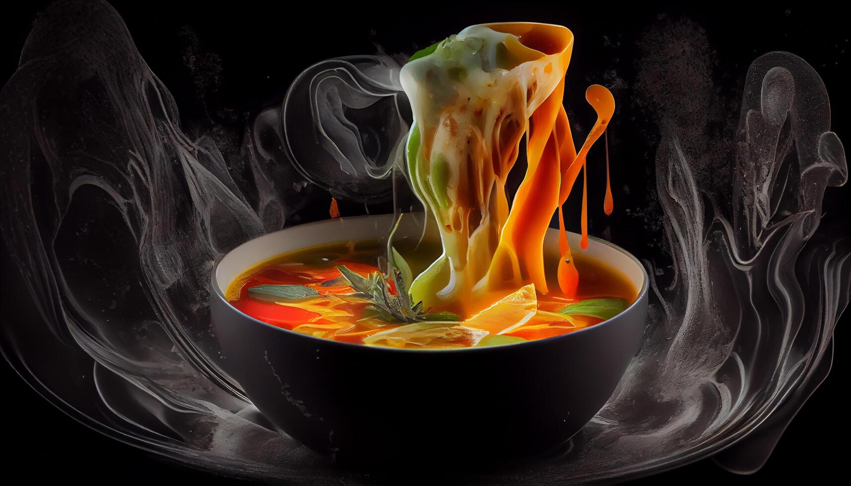 saudável vegetal sopa, cozinhou com fresco ingredientes gerado de ai foto