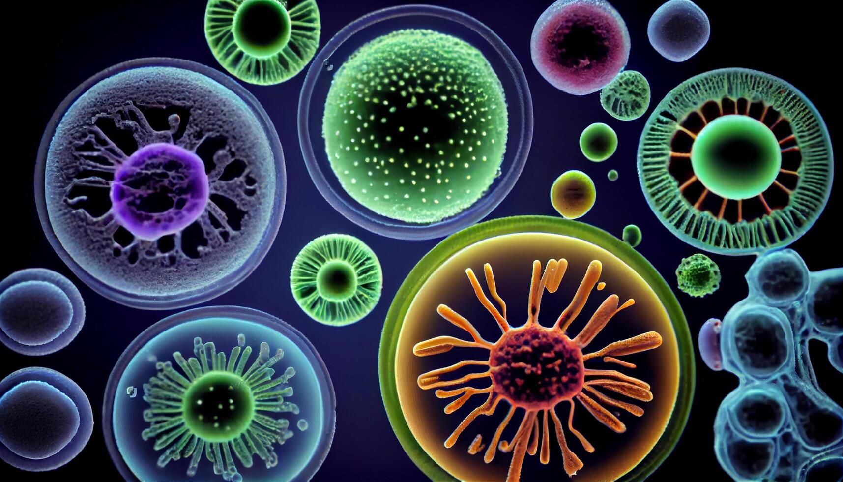 microrganismo ampliado Ciência revela natureza complexo funcionamento gerado de ai foto