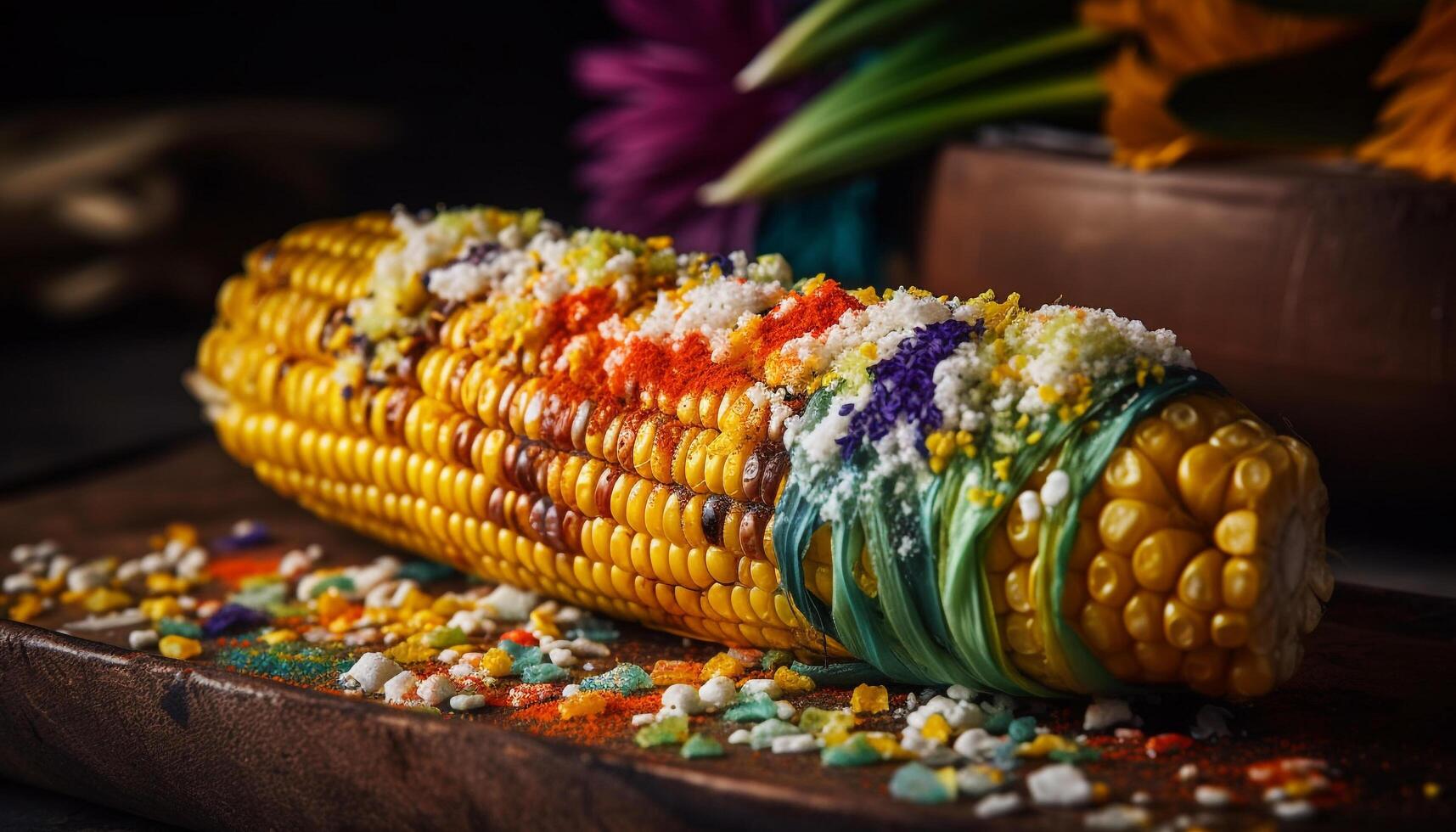 fresco milho em a espiga, natureza doce gerado de ai foto