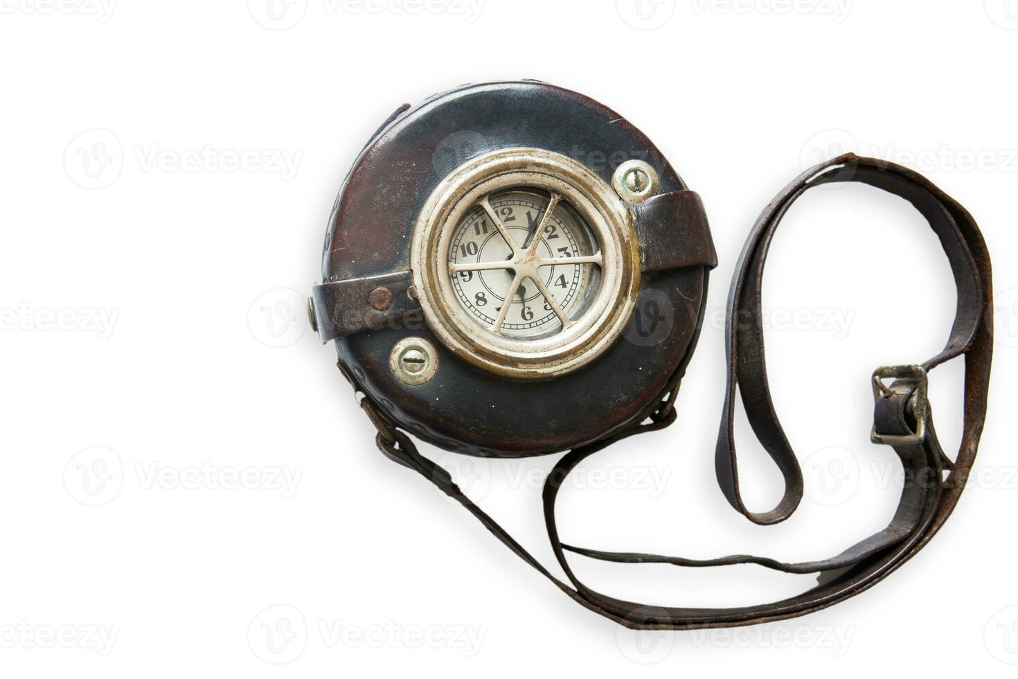 Antiguidade segurança guarda relógio de pulso isolado em branco fundo foto