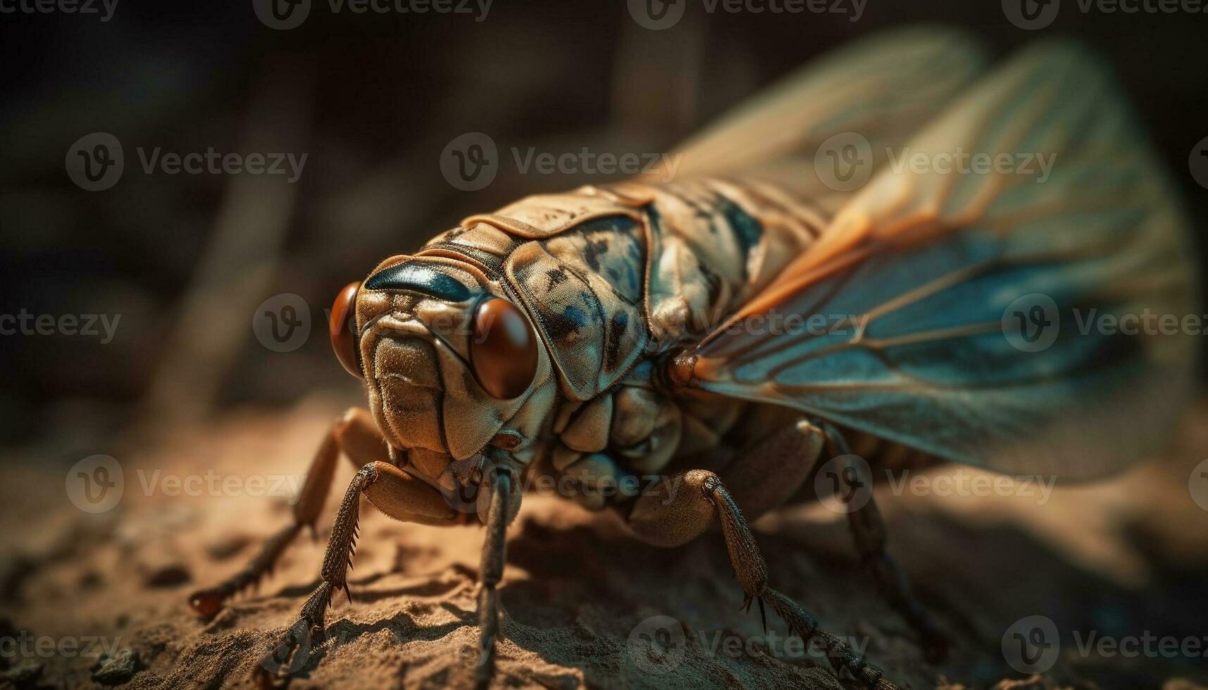 pequeno artrópode dentro natureza mosca amarelo asa gerado de ai foto