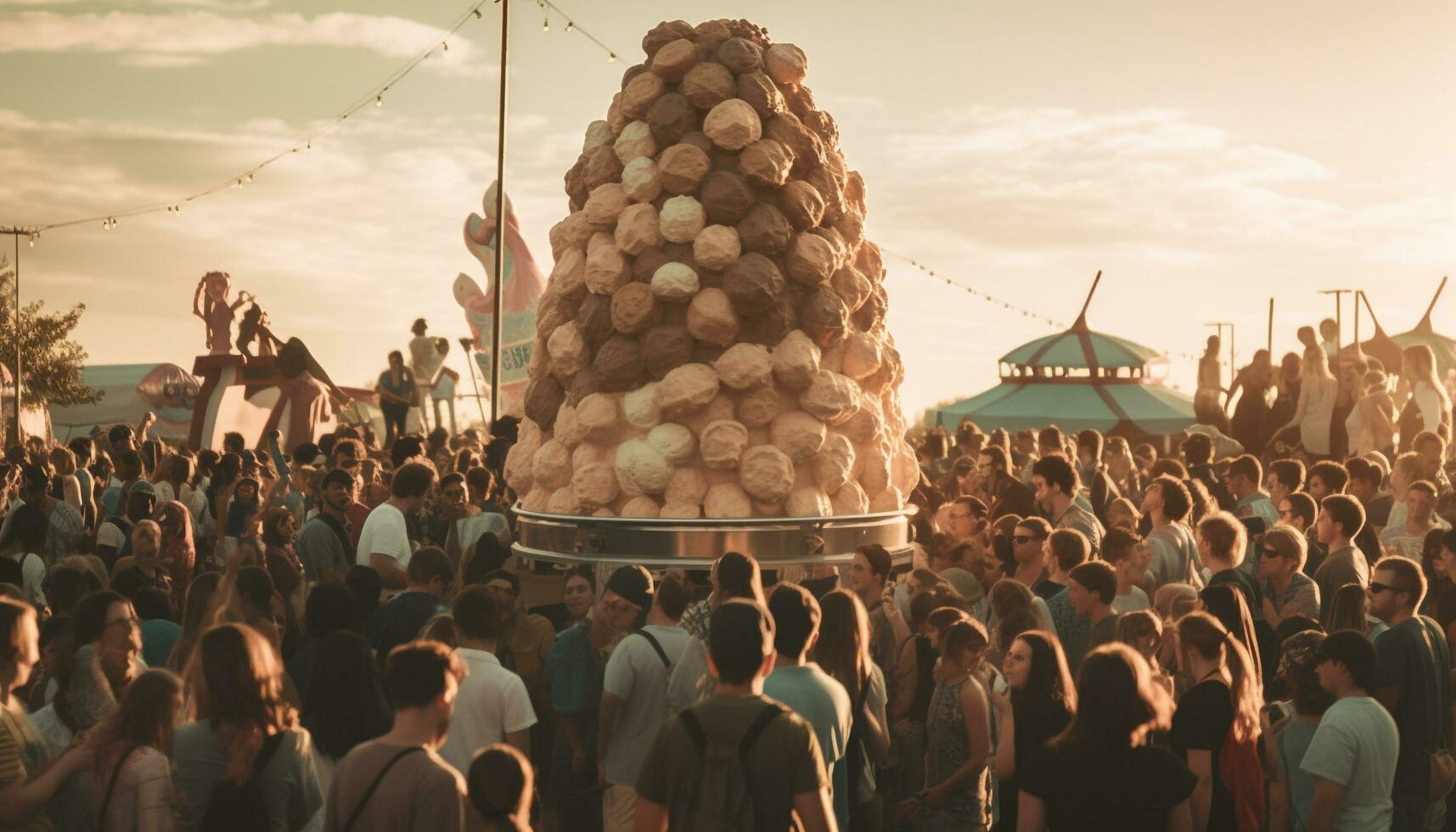 grupo do pessoas comemoro tradicional festival ao ar livre gerado de ai foto