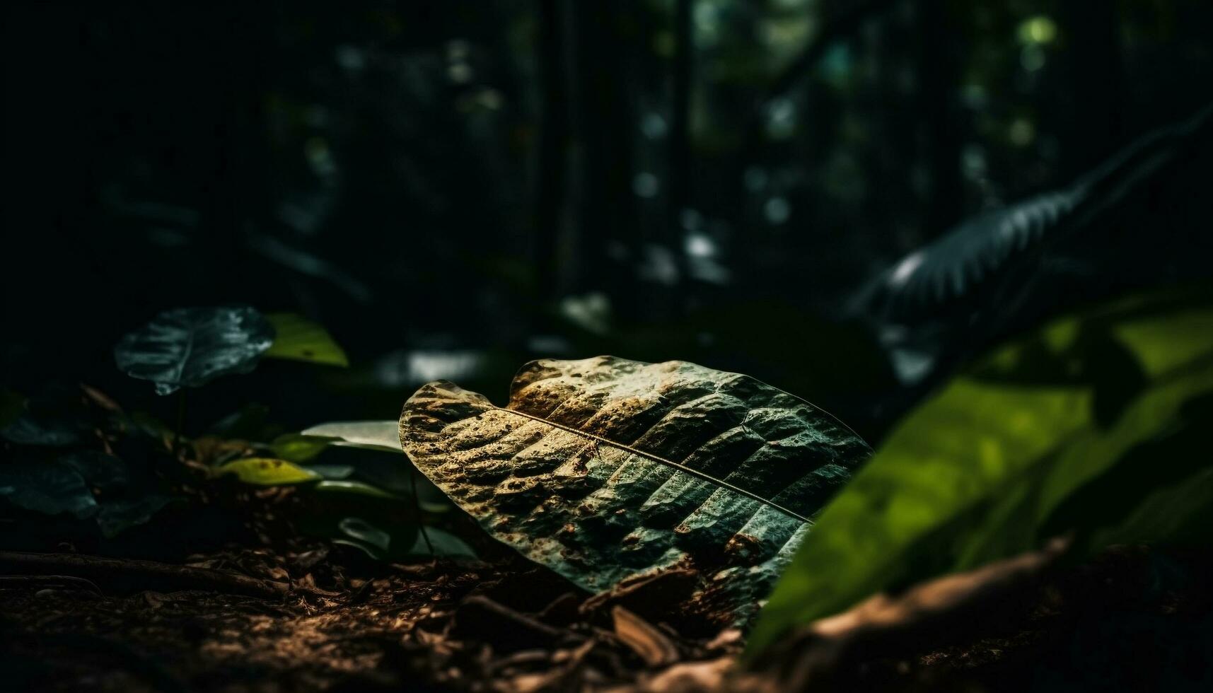 vibrante folhas em velho árvore tronco padronizar gerado de ai foto