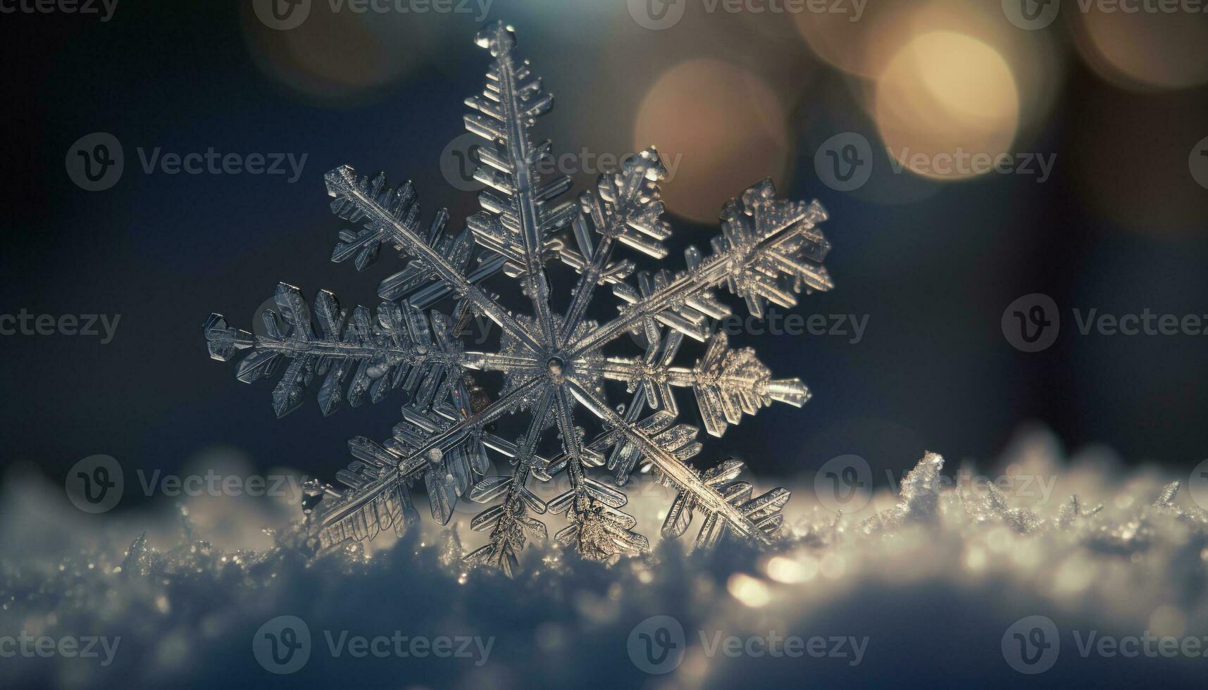 inverno floco de neve celebração, brilhante azul geada gerado de ai foto