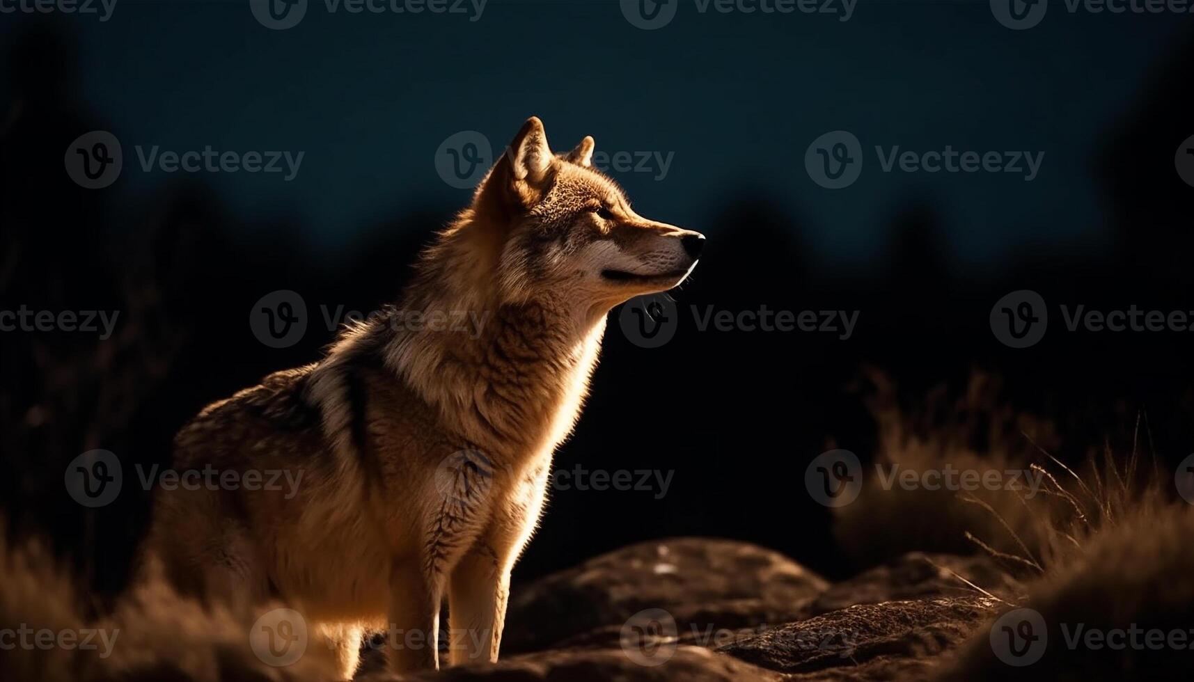 fofa cachorro sentado dentro grama, olhando alerta gerado de ai foto