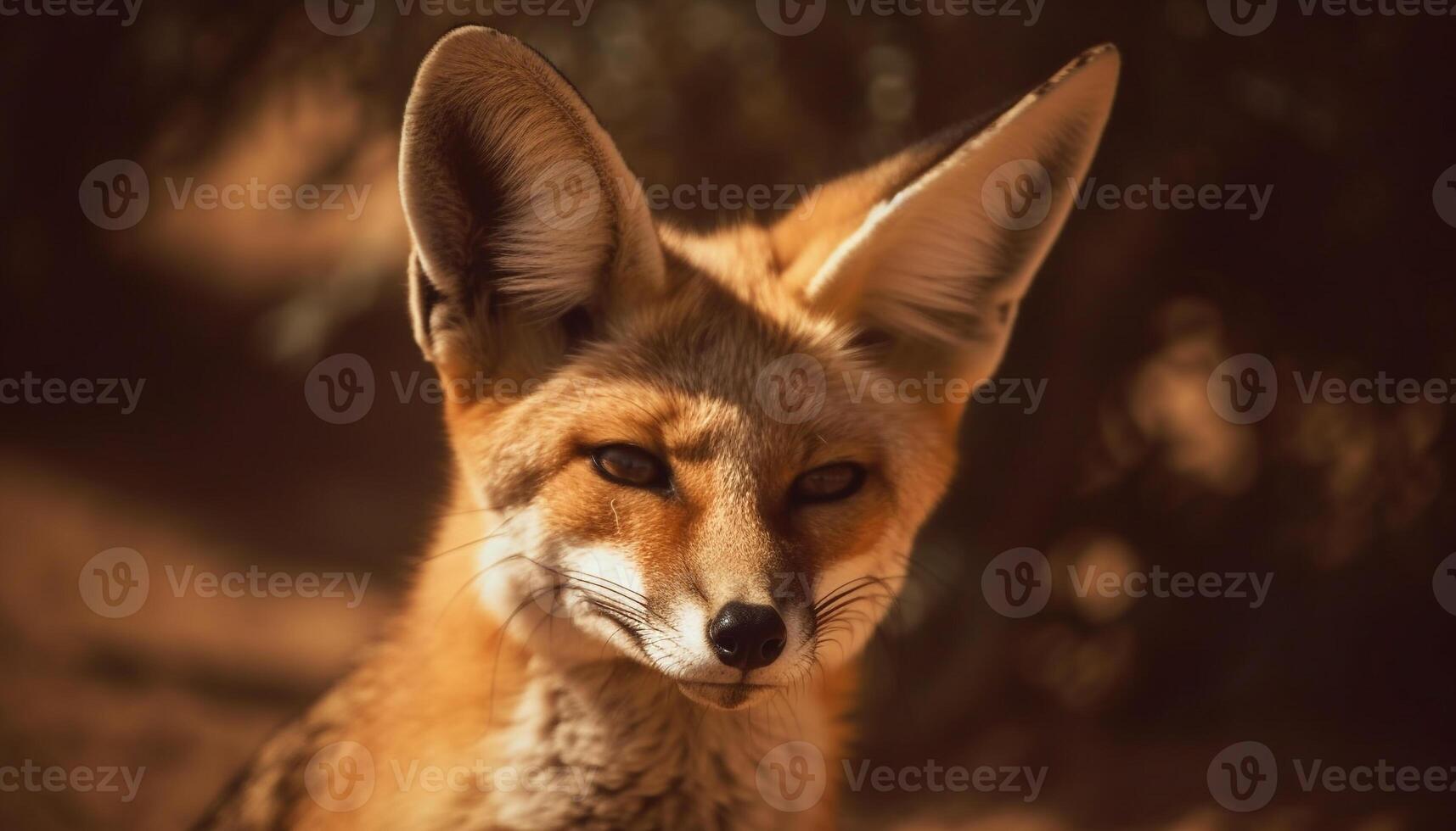 vermelho Raposa fofa face dentro natural região selvagem gerado de ai foto