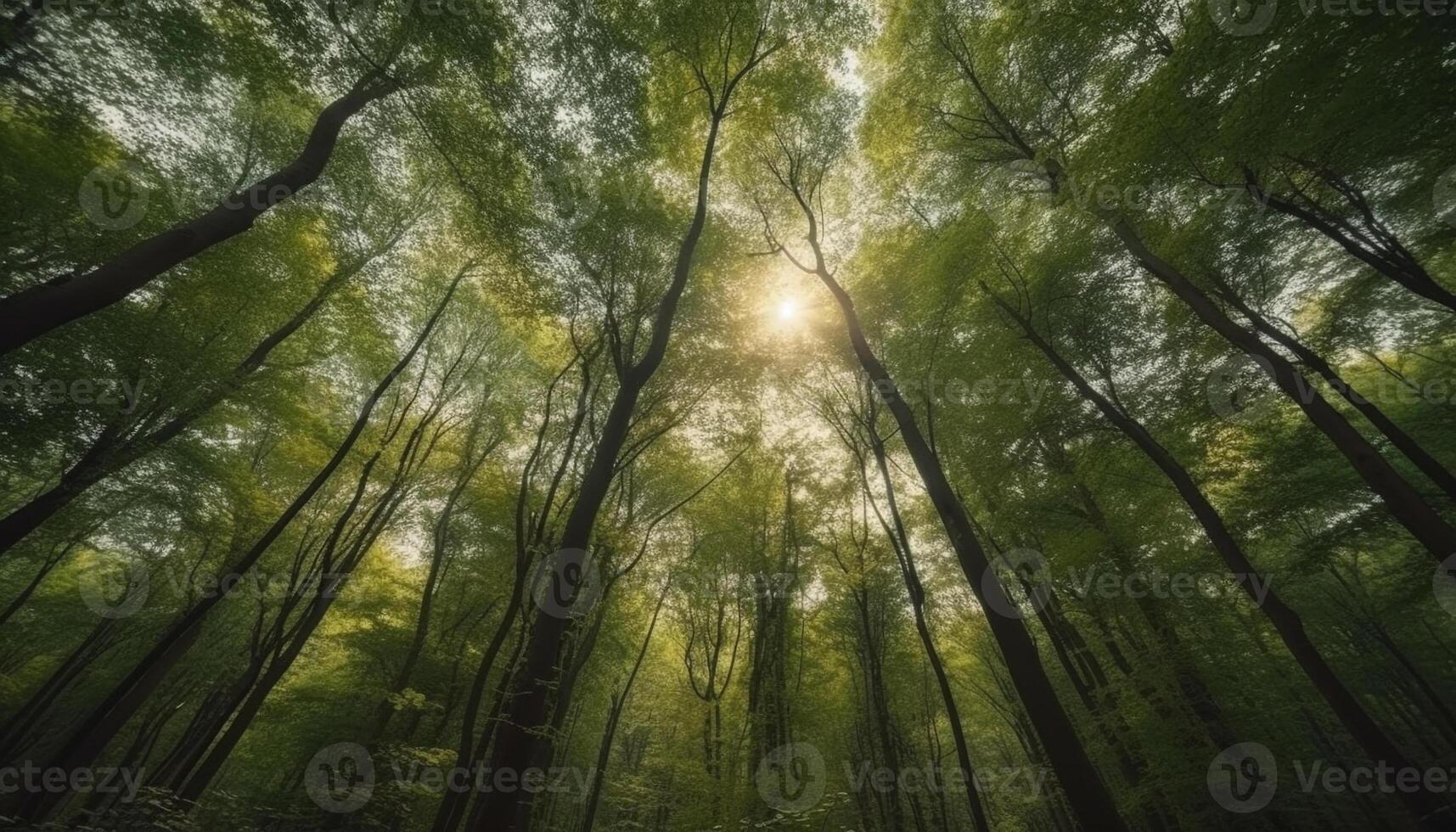 verde folhas em velho pinho árvore ramo gerado de ai foto