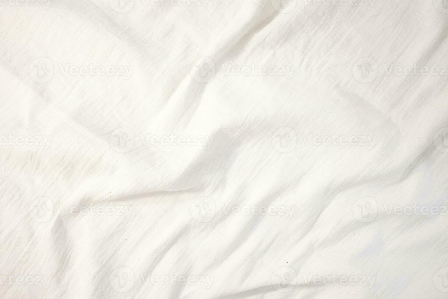 tecido pano de fundo branco linho tela de pintura amassado natural algodão tecido natural feito à mão linho topo Visão fundo orgânico eco têxteis branco tecido textura foto