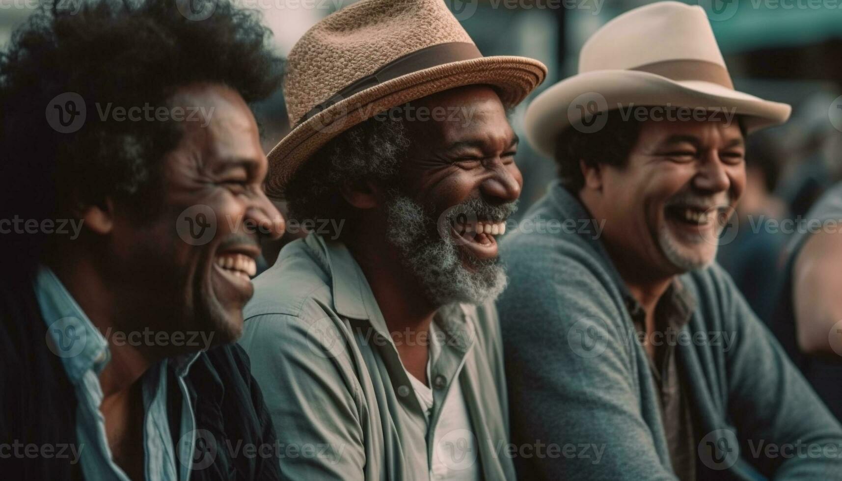 uma multi étnico grupo goza uma despreocupado verão festa ao ar livre gerado de ai foto