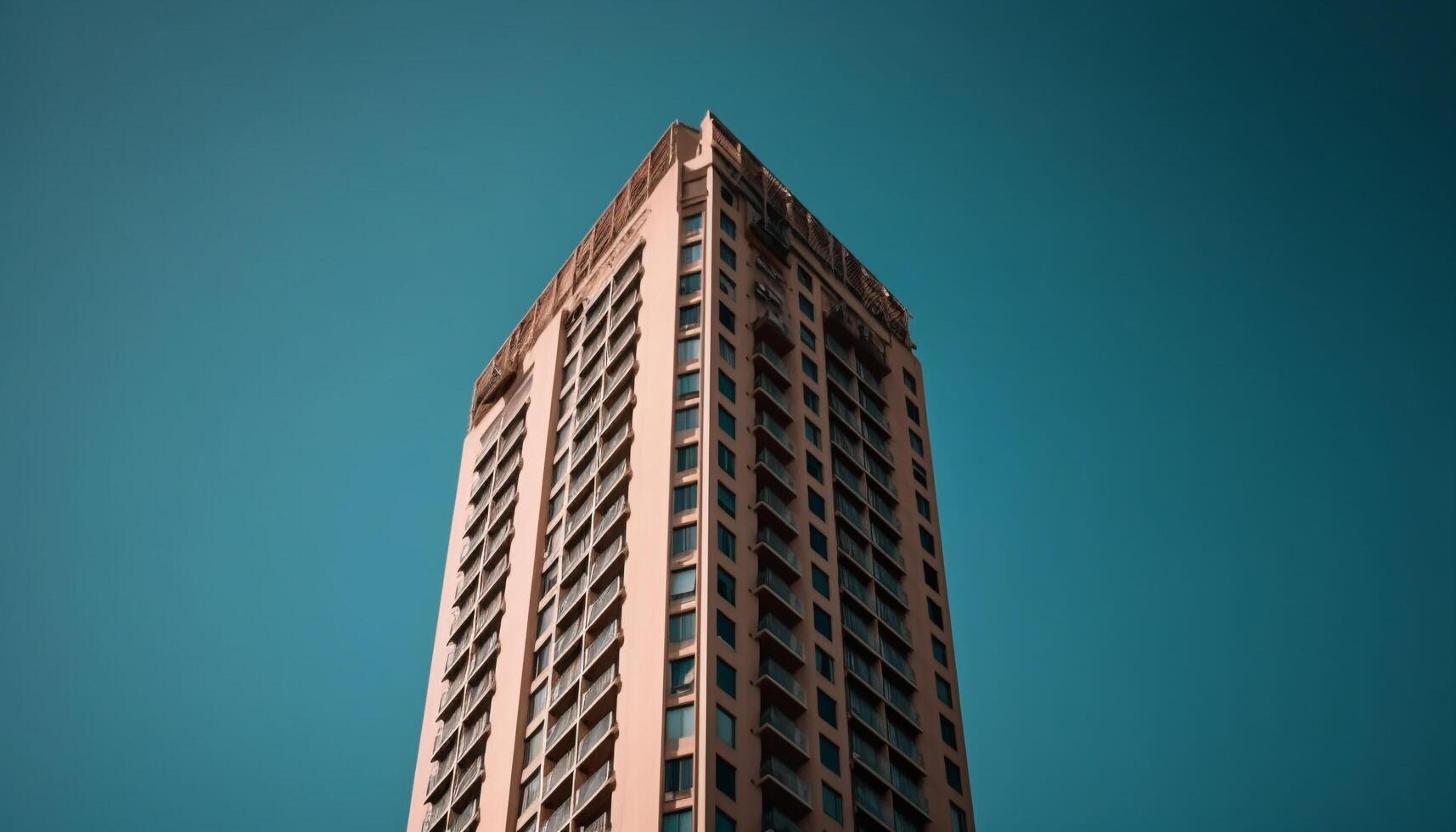 moderno arranha-céu reflete futurista Projeto dentro iluminado paisagem urbana às noite gerado de ai foto