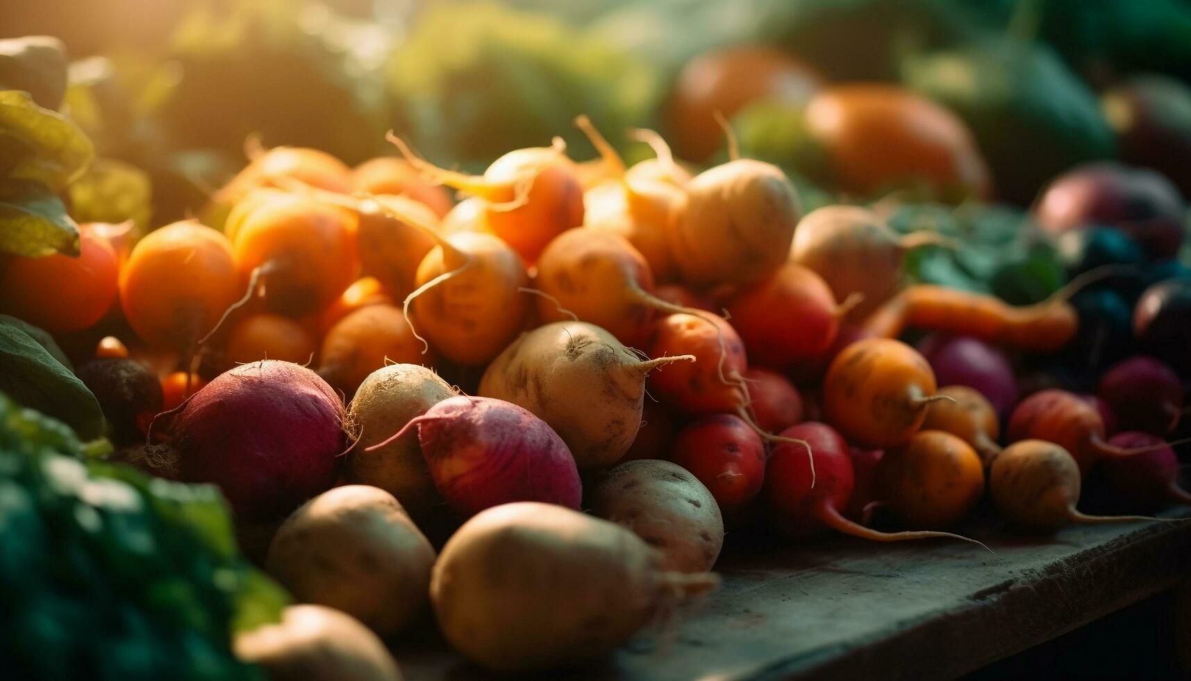 abundante colheita do saudável, orgânico legumes para uma nutritivo refeição gerado de ai foto