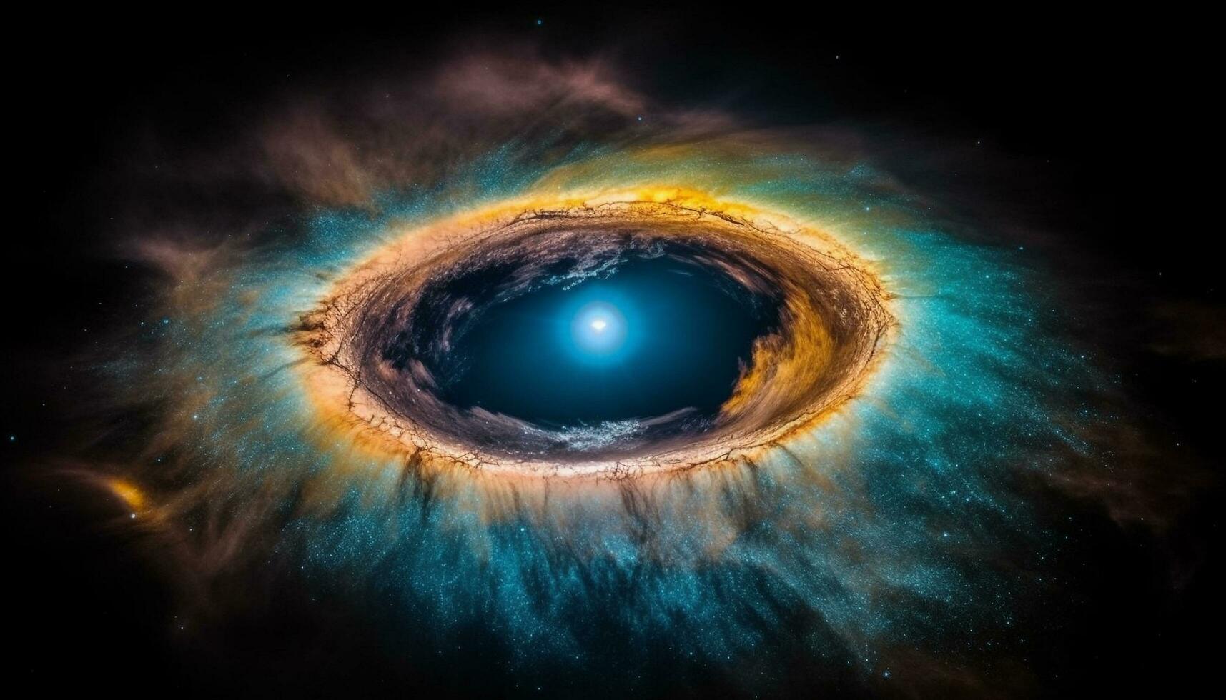 profundo espaço exploração revela brilhando nebulosa dentro estrelado galáxia gerado de ai foto