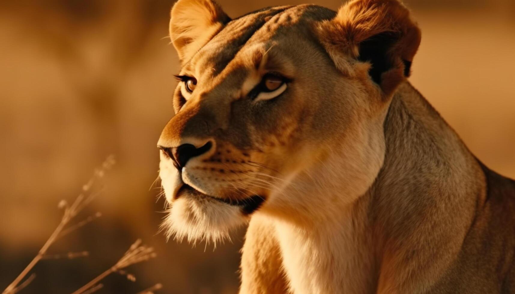 majestoso leoa, ameaçadas de extinção beleza dentro natureza, se escondendo dentro avião vista gerado de ai foto