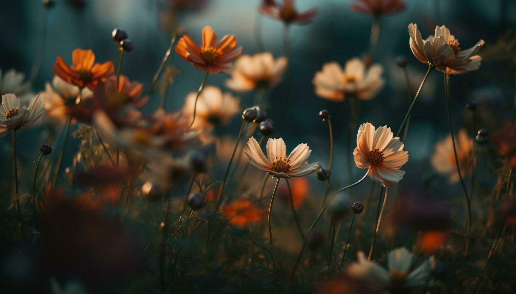 vibrante flores silvestres flor dentro Prado, uma beleza dentro natureza gerado de ai foto