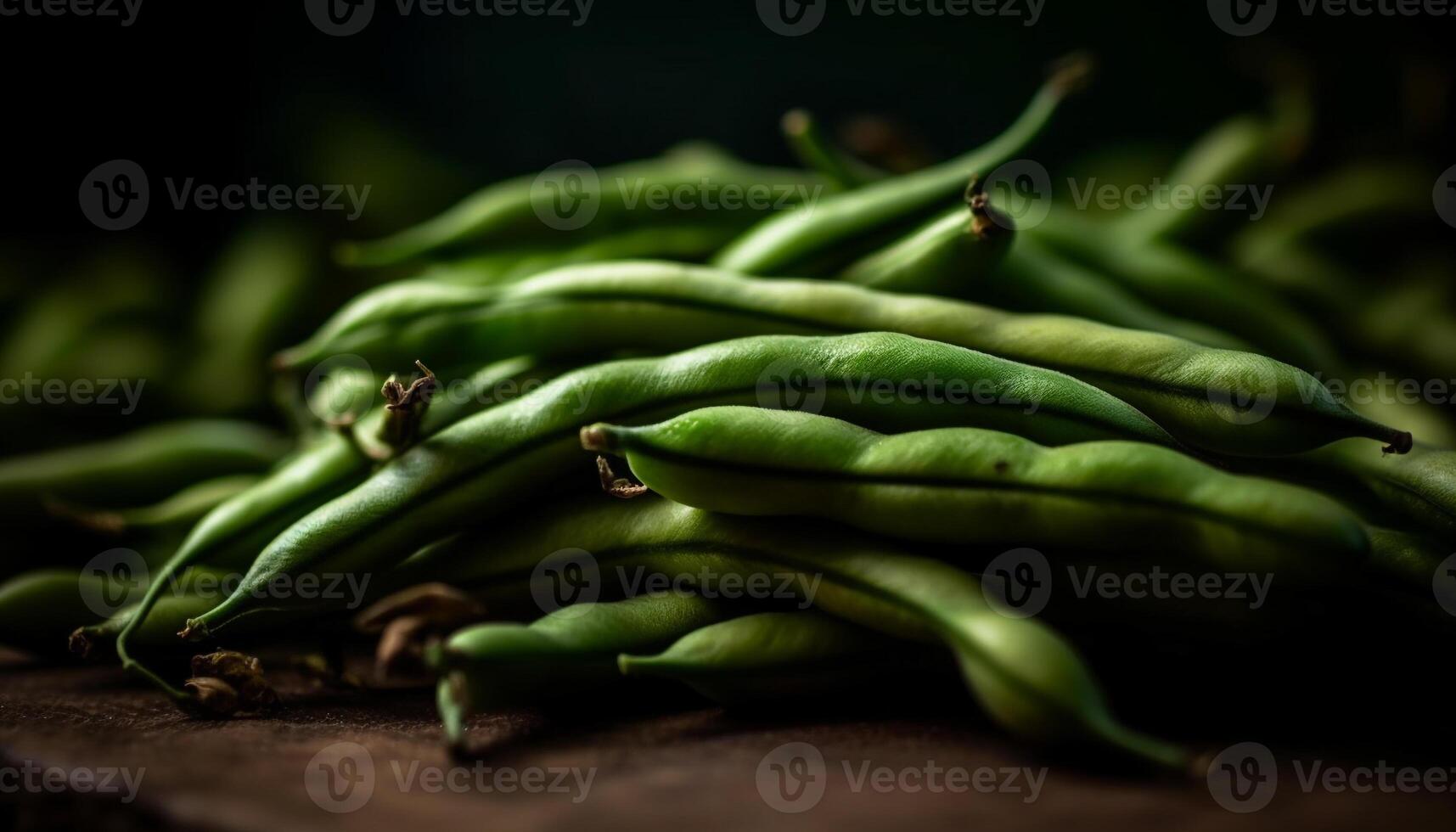 orgânico verde feijões, uma saudável e fresco vegetariano ingrediente gerado de ai foto