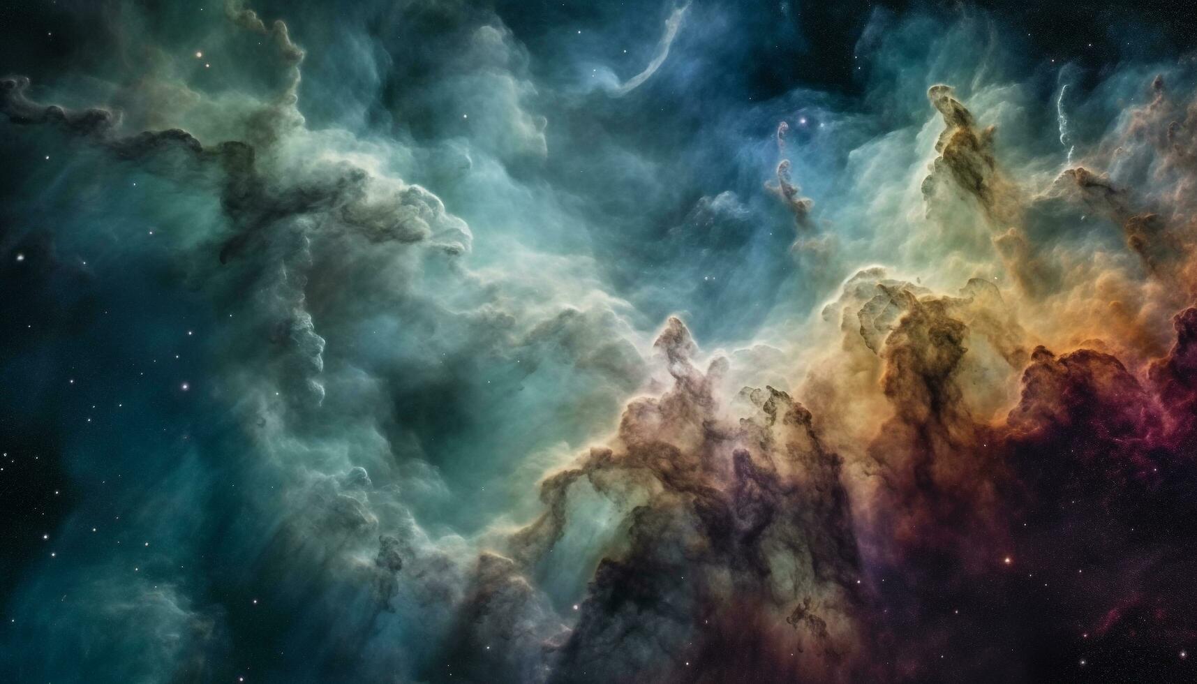 abstrato galáxia explodindo dentro uma azul nebulosa, uma celestial criação gerado de ai foto