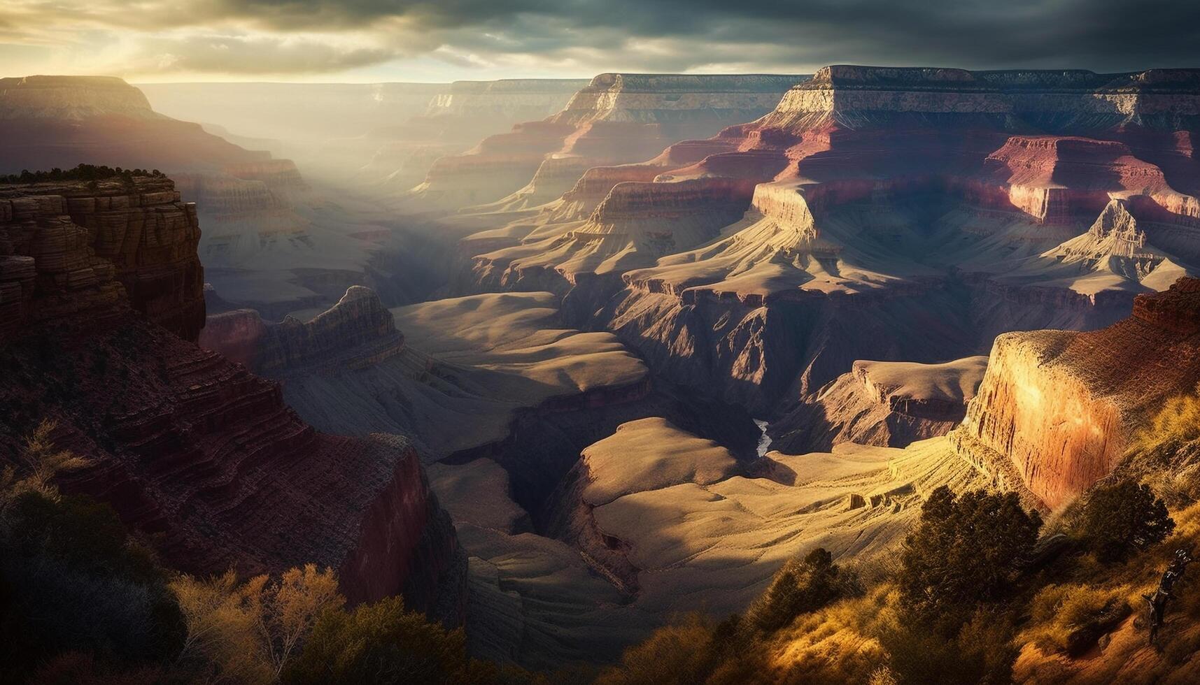 majestoso pôr do sol sobre erodido arenito penhasco dentro sul aro ravina gerado de ai foto