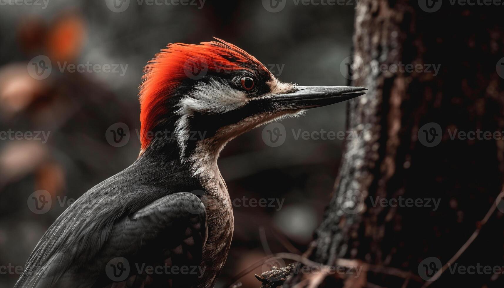 uma colorida pássaro empoleirar-se em uma ramo dentro a floresta gerado de ai foto