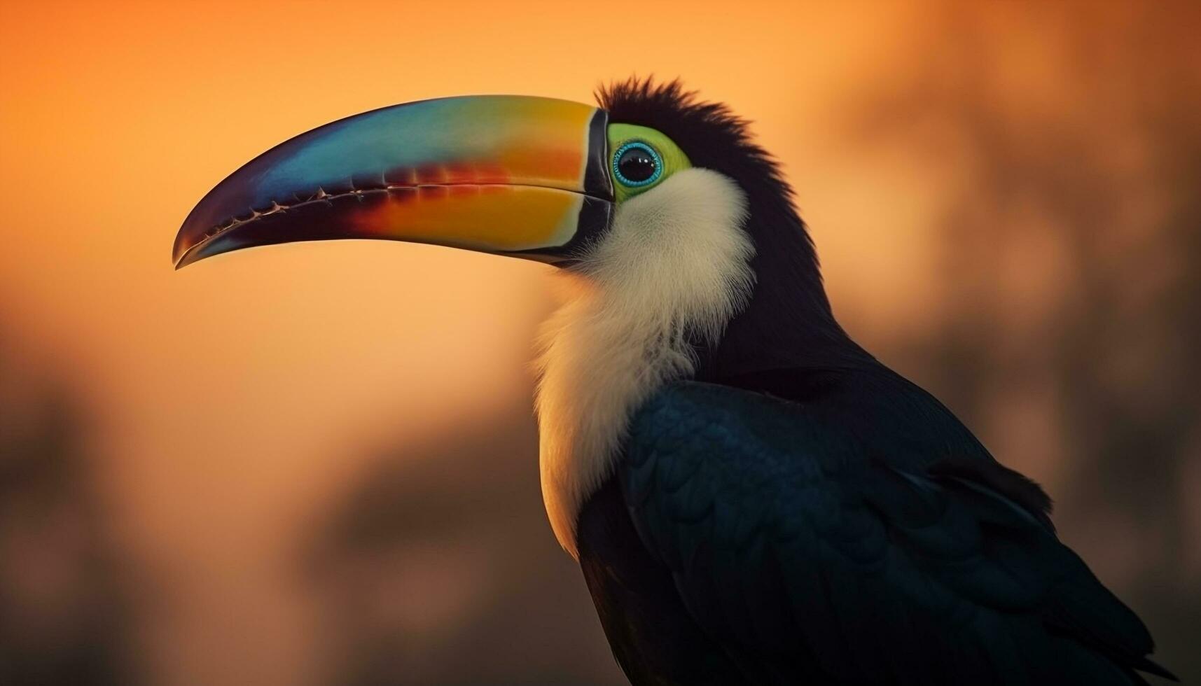 uma vibrante arara empoleirar-se em uma ramo dentro a Amazonas gerado de ai foto