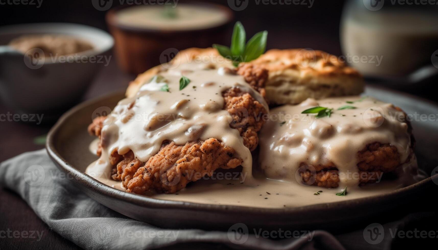 uma gourmet refeição do carne e legumes em rústico mesa gerado de ai foto