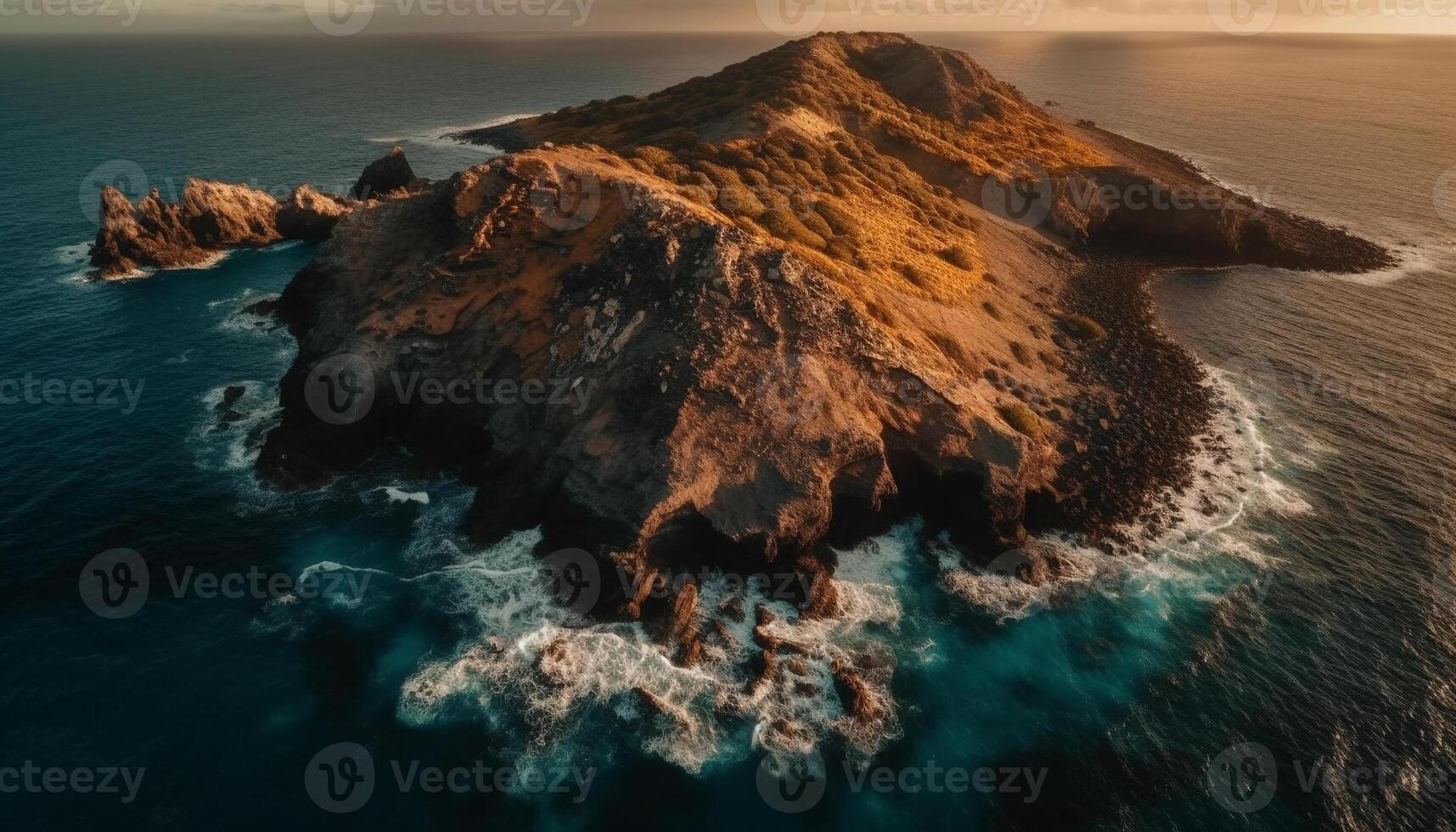 aéreo Visão captura deslumbrante beleza do grande sur litoral às crepúsculo gerado de ai foto