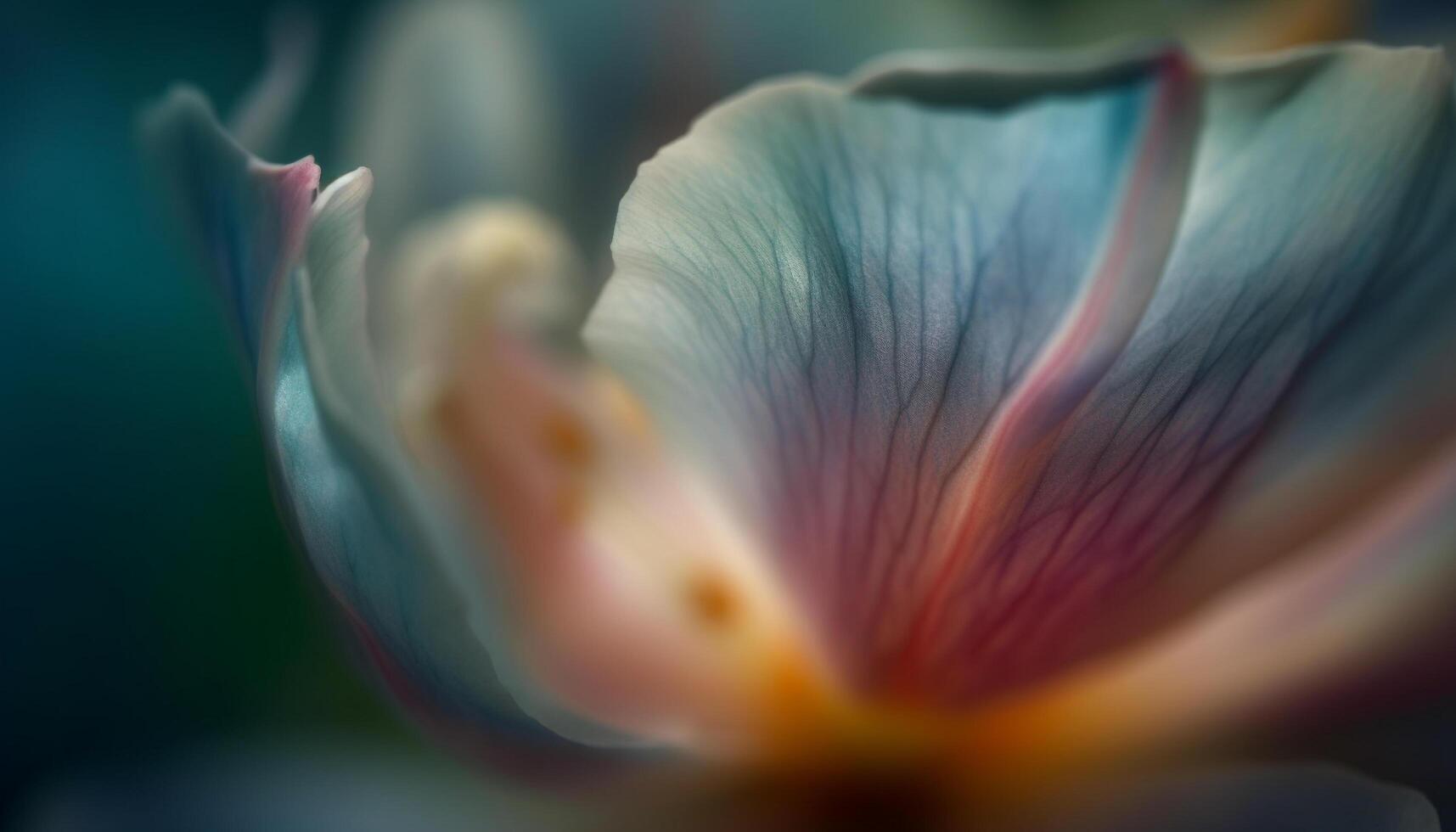 vibrante flores silvestres dentro suave foco, cercado de tranquilo água e luz solar gerado de ai foto