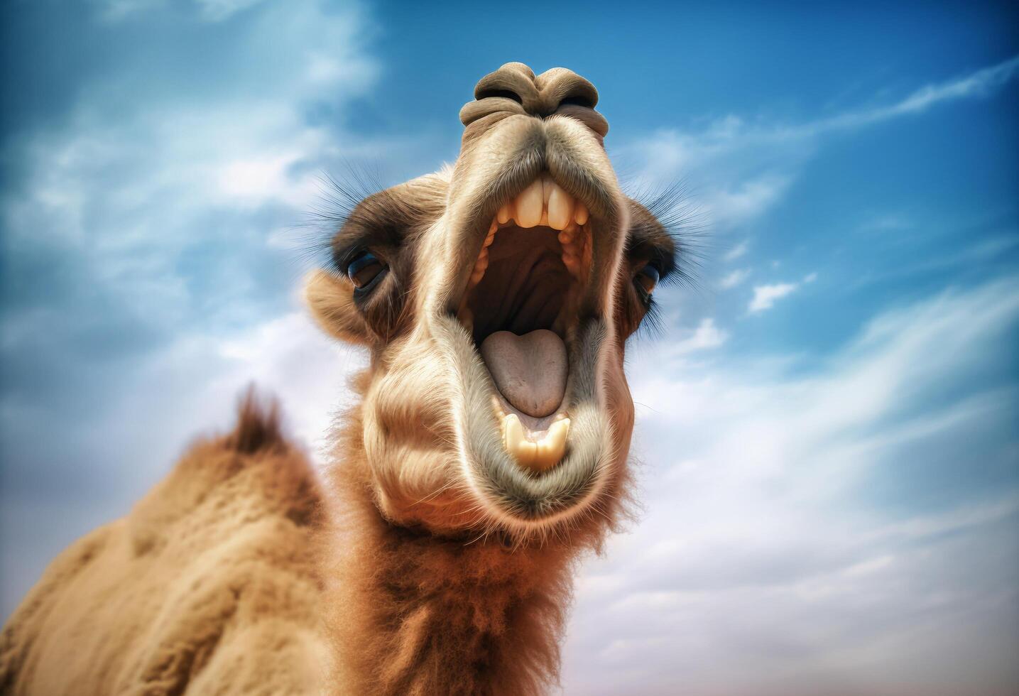 retrato do uma camelo dentro a deserto com ai gerado. foto