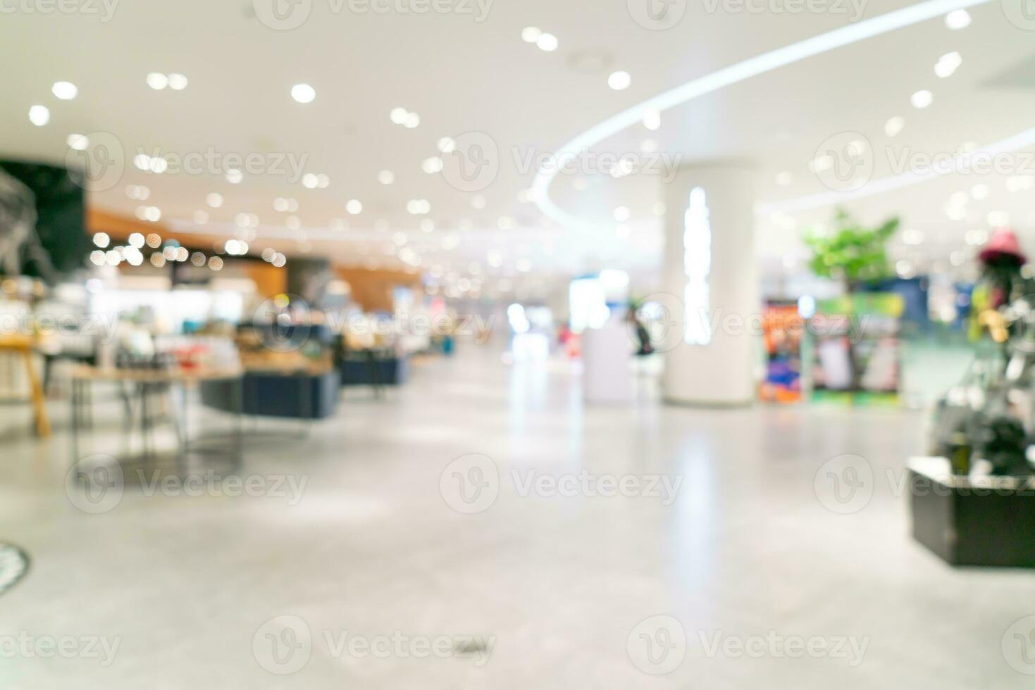 borrão abstrato e shopping de luxo desfocado e loja de varejo para plano de fundo foto