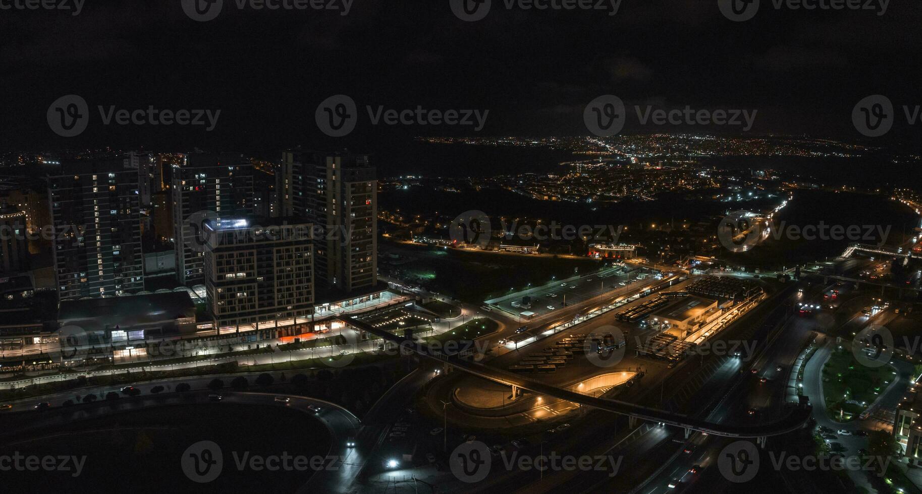 aéreo Visão do a istambul o negócio distrito. foto