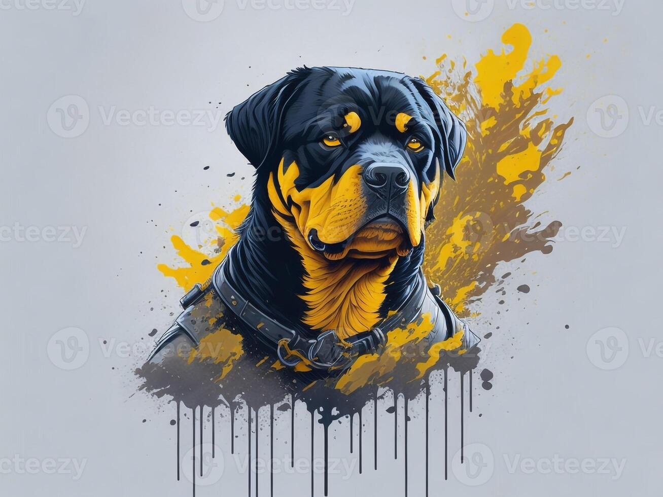 uma detalhado ilustração legal ninja Rottweil e cachorro face t camisas Projeto e adesivos ai gerado foto