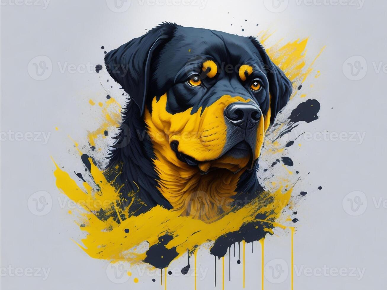 uma detalhado ilustração legal ninja Rottweil e cachorro face t camisas Projeto e adesivos ai gerado foto