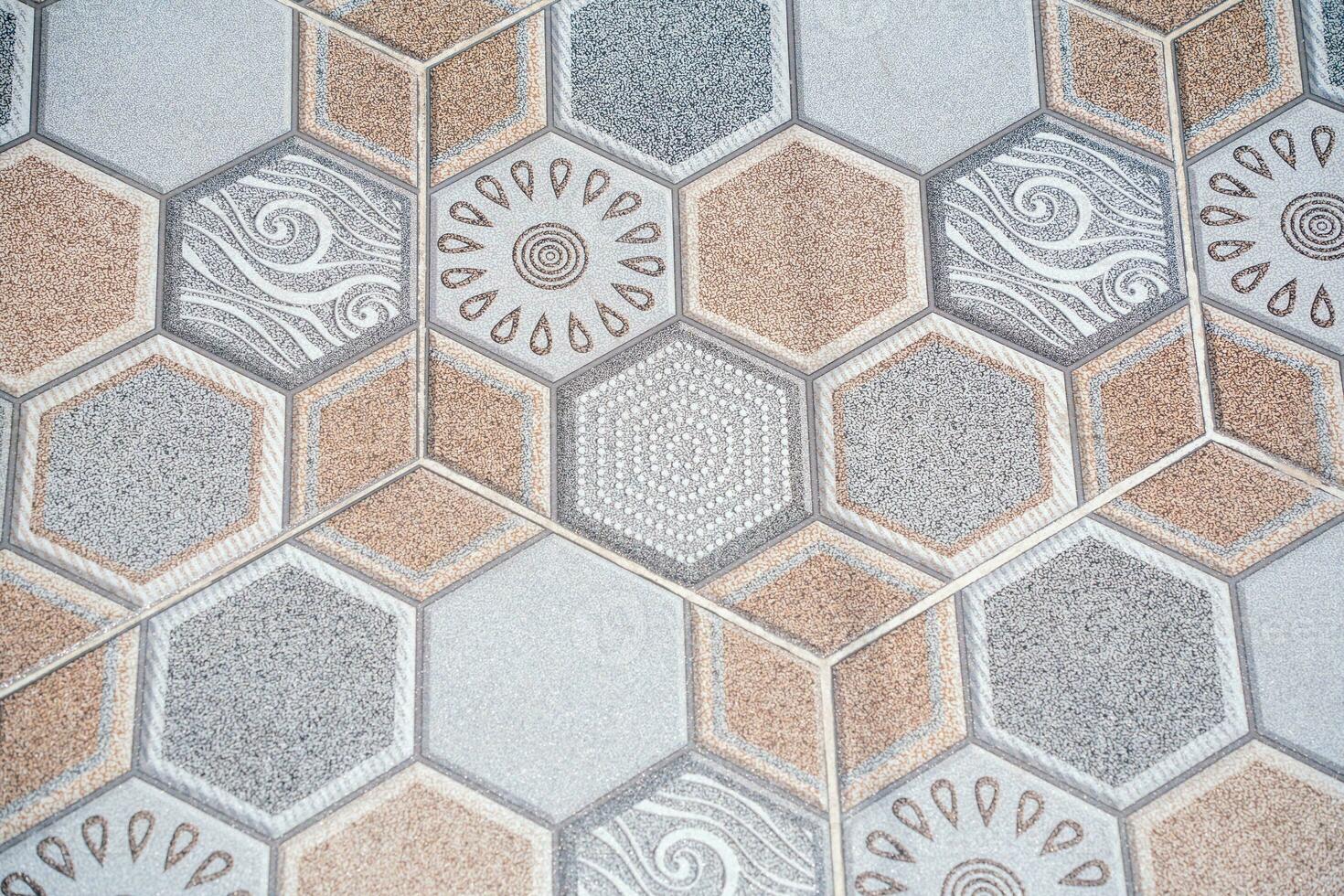 hexagonal azulejos mosaicos textura fundo foto