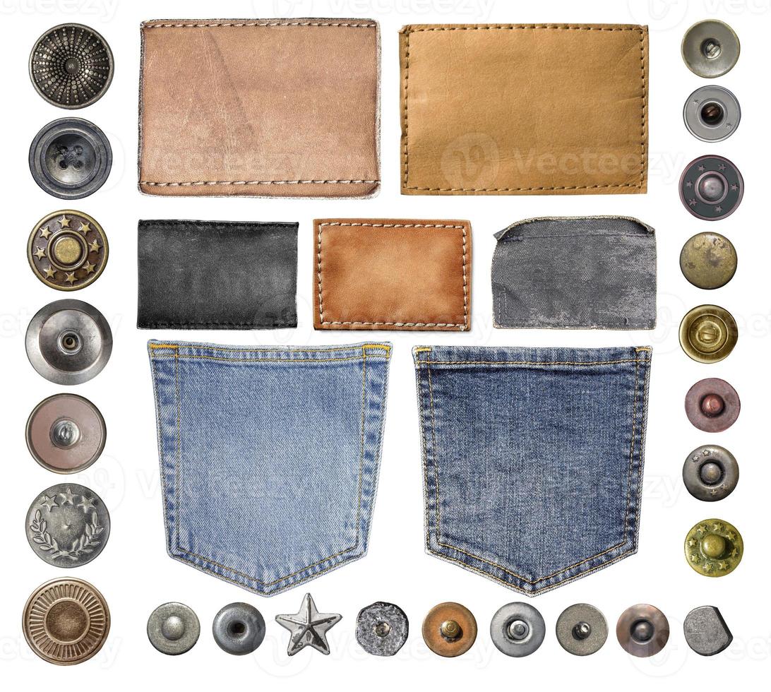 coleção de várias peças de jeans foto