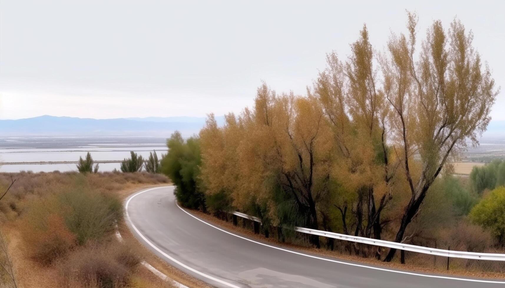 dirigindo em país estrada, desaparecimento apontar, beleza dentro natureza gerado de ai foto