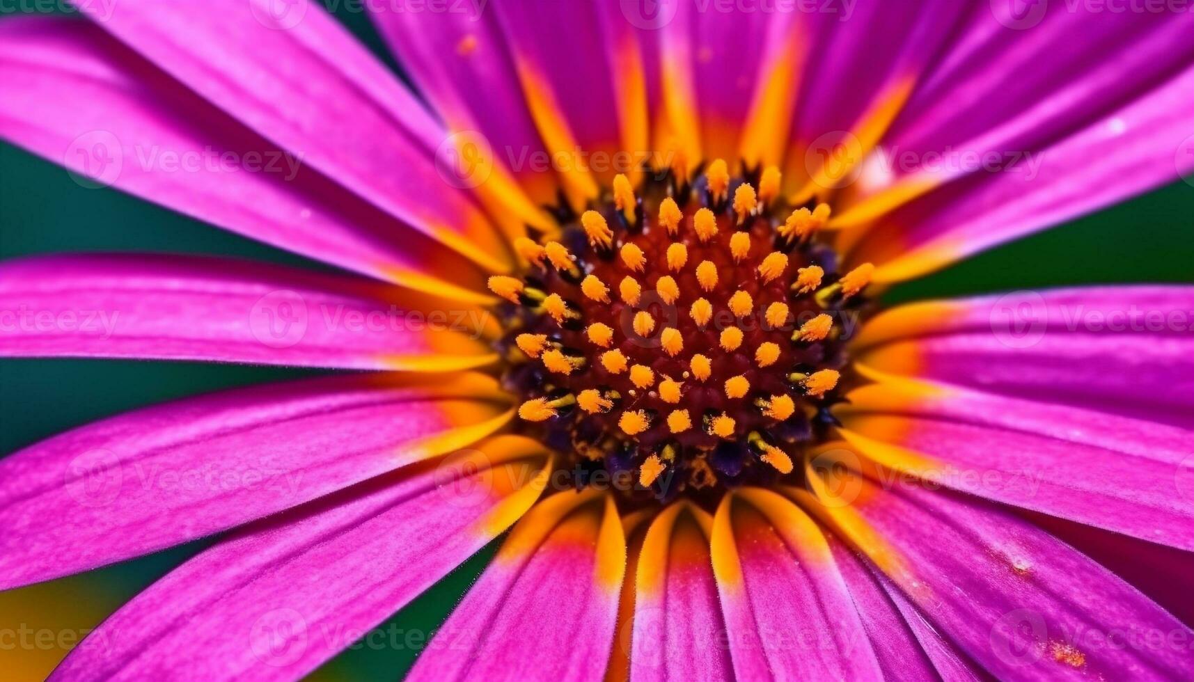 vibrante gerbera margarida florescer, fechar acima, exibindo Rosa e amarelo pétalas gerado de ai foto