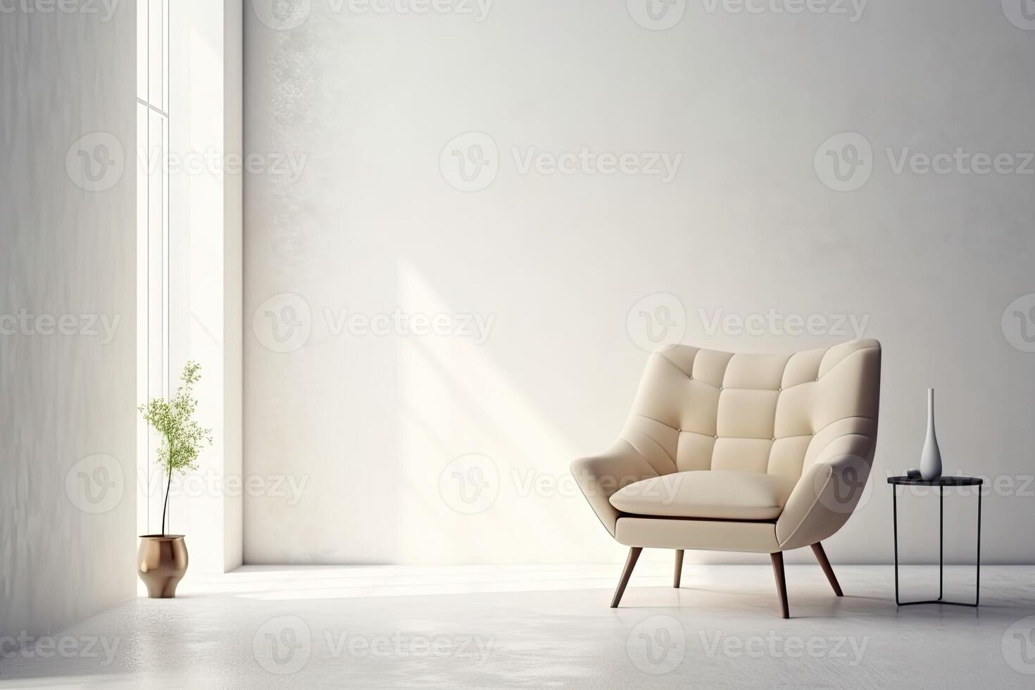 moderno minimalista interior cadeirão, ai gerado foto