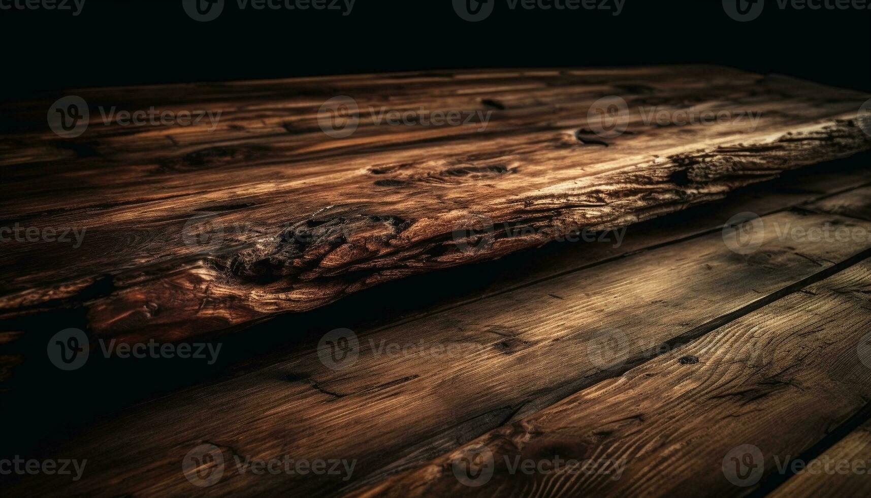resistido madeira prancha com oxidado árvore vinheta gerado de ai foto