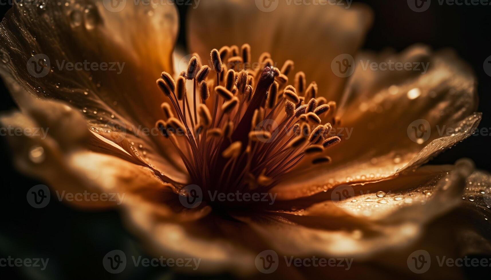 fresco orvalho em Rosa margarida dentro luz solar gerado de ai foto