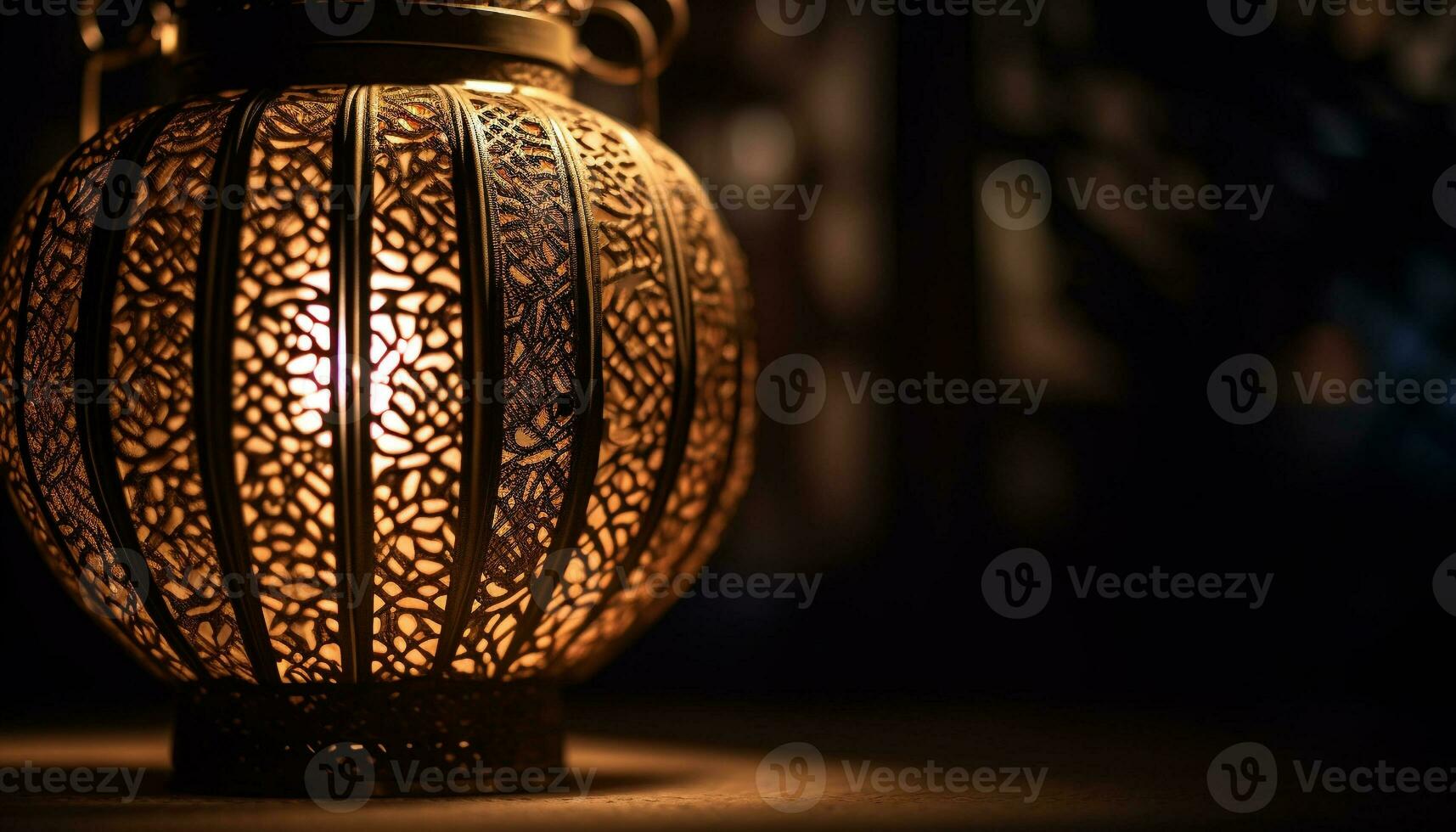 antigo lanterna iluminado rústico mesa, ornamentado decoração gerado de ai foto