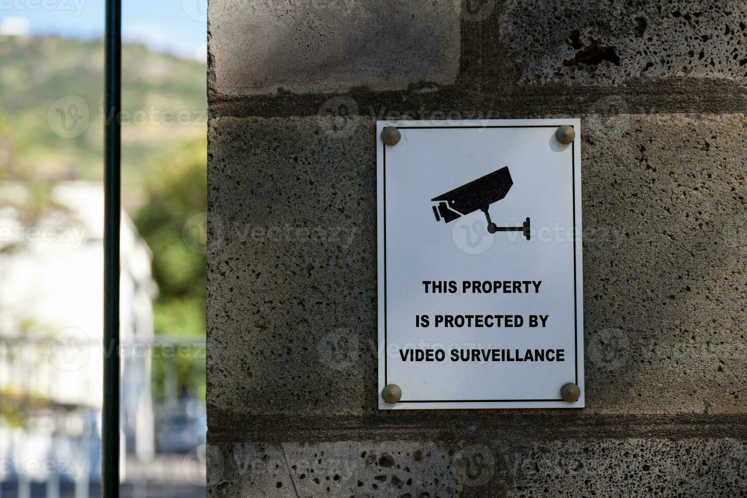 isto propriedade é protegido de vídeo vigilância foto