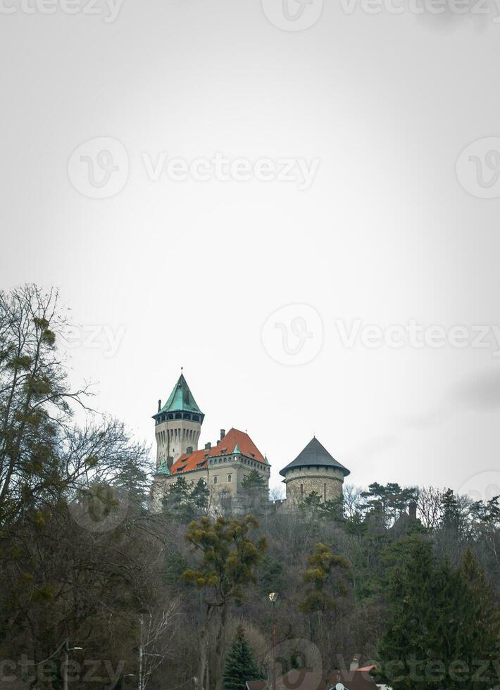 Eslováquia castelo com floresta foto