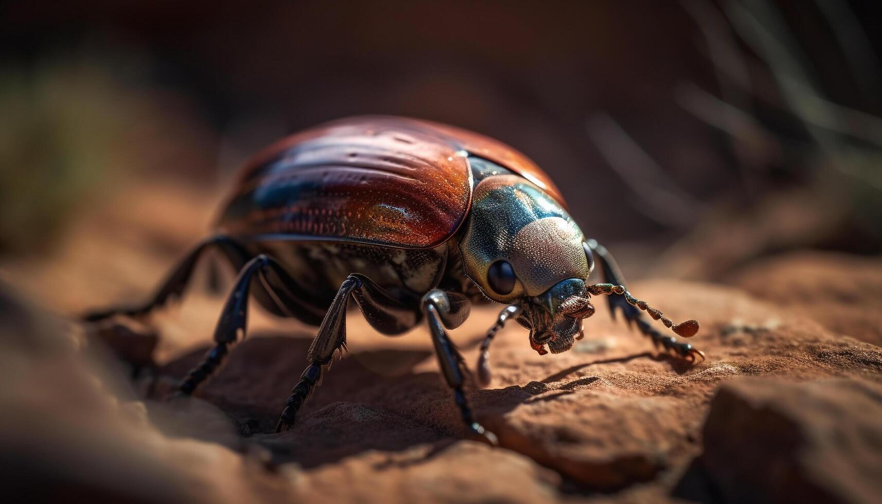 pequeno gorgulho rastejando em verde folha ao ar livre gerado de ai foto