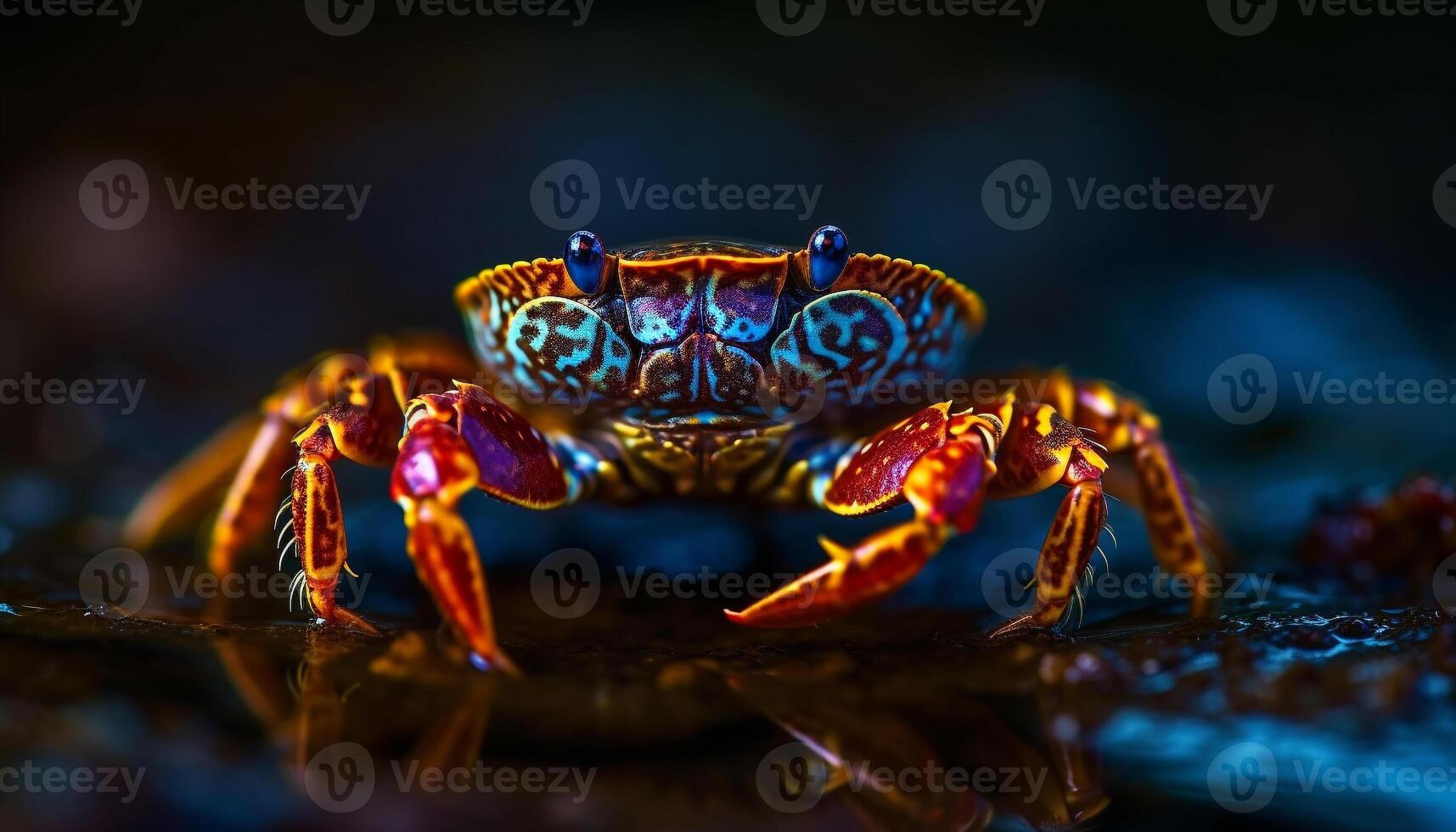 pequeno caranguejo garra detém vital frutos do mar refeição gerado de ai foto