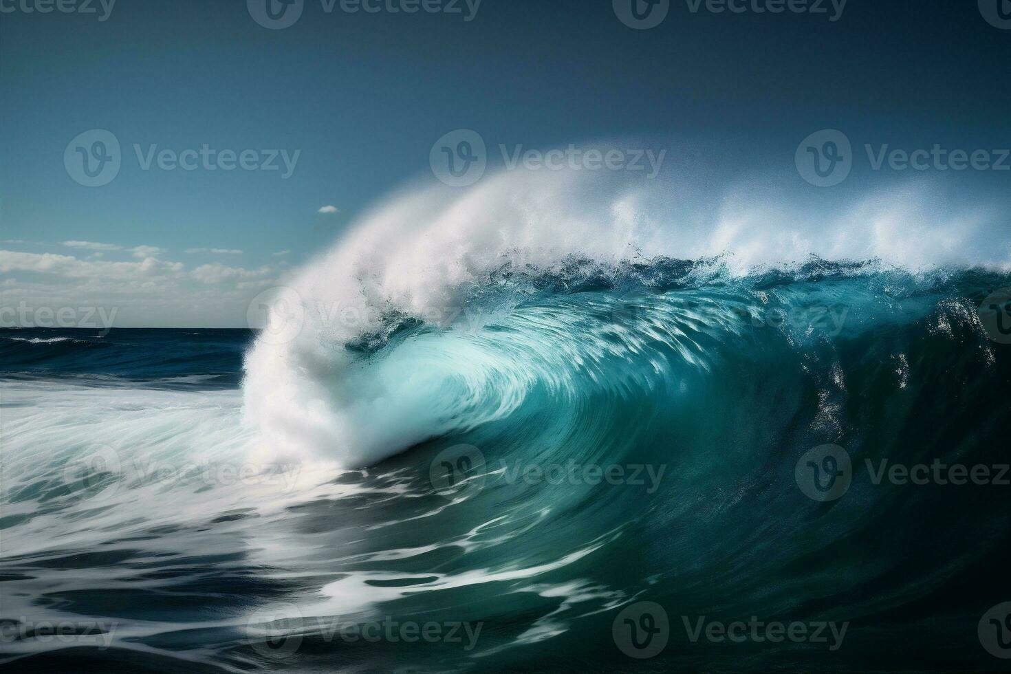 surfar natureza onda oceano legal líquido azul água batida mar. generativo ai. foto