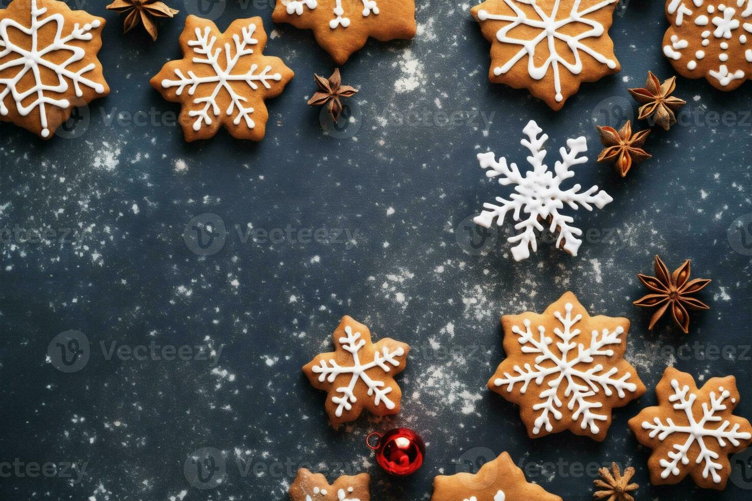 flocos de neve Novo ano árvore fundo feriado floco de neve Natal decoração cartão ouro Natal. generativo ai. foto